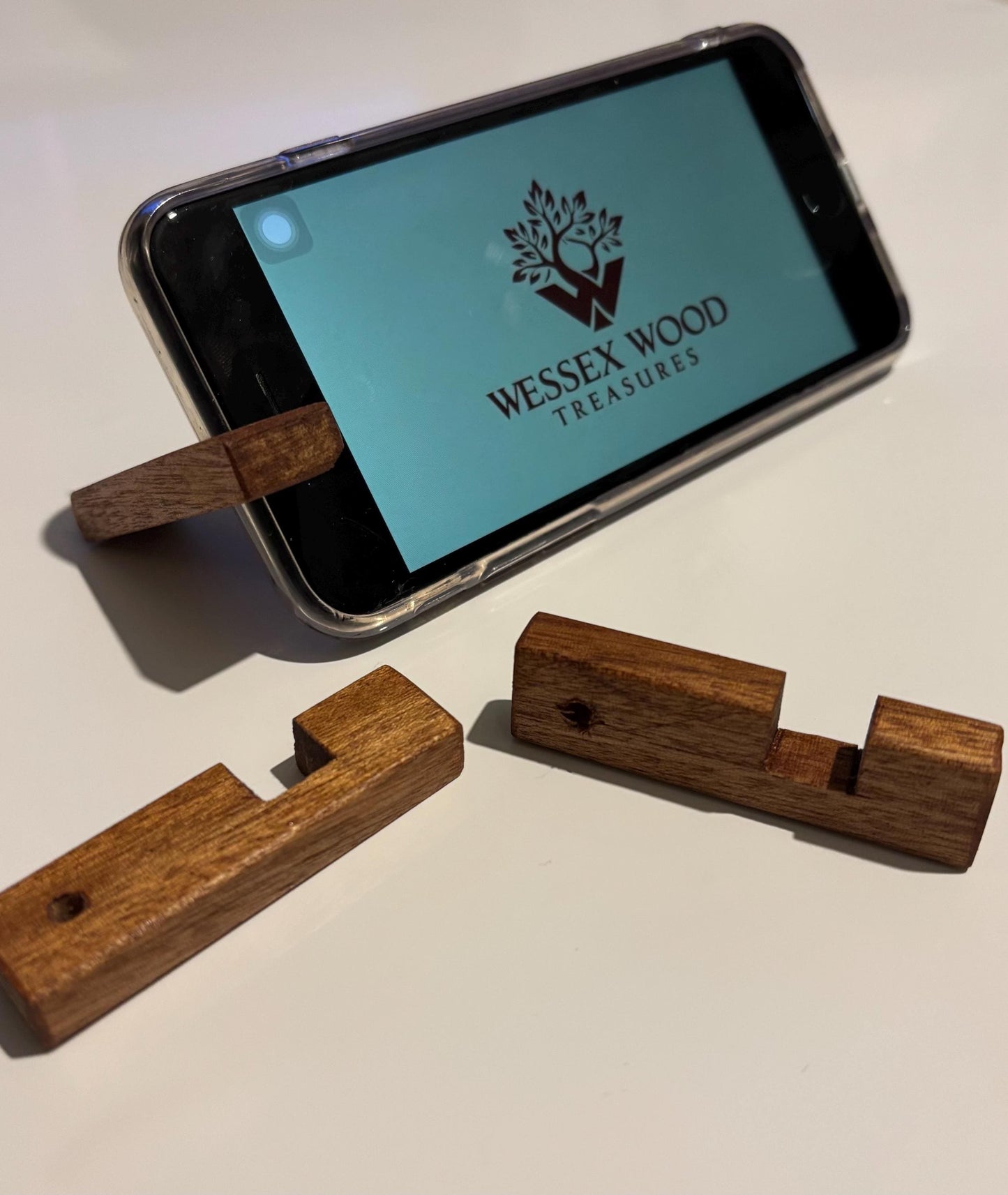 hardwood phone/tablet stand keyring