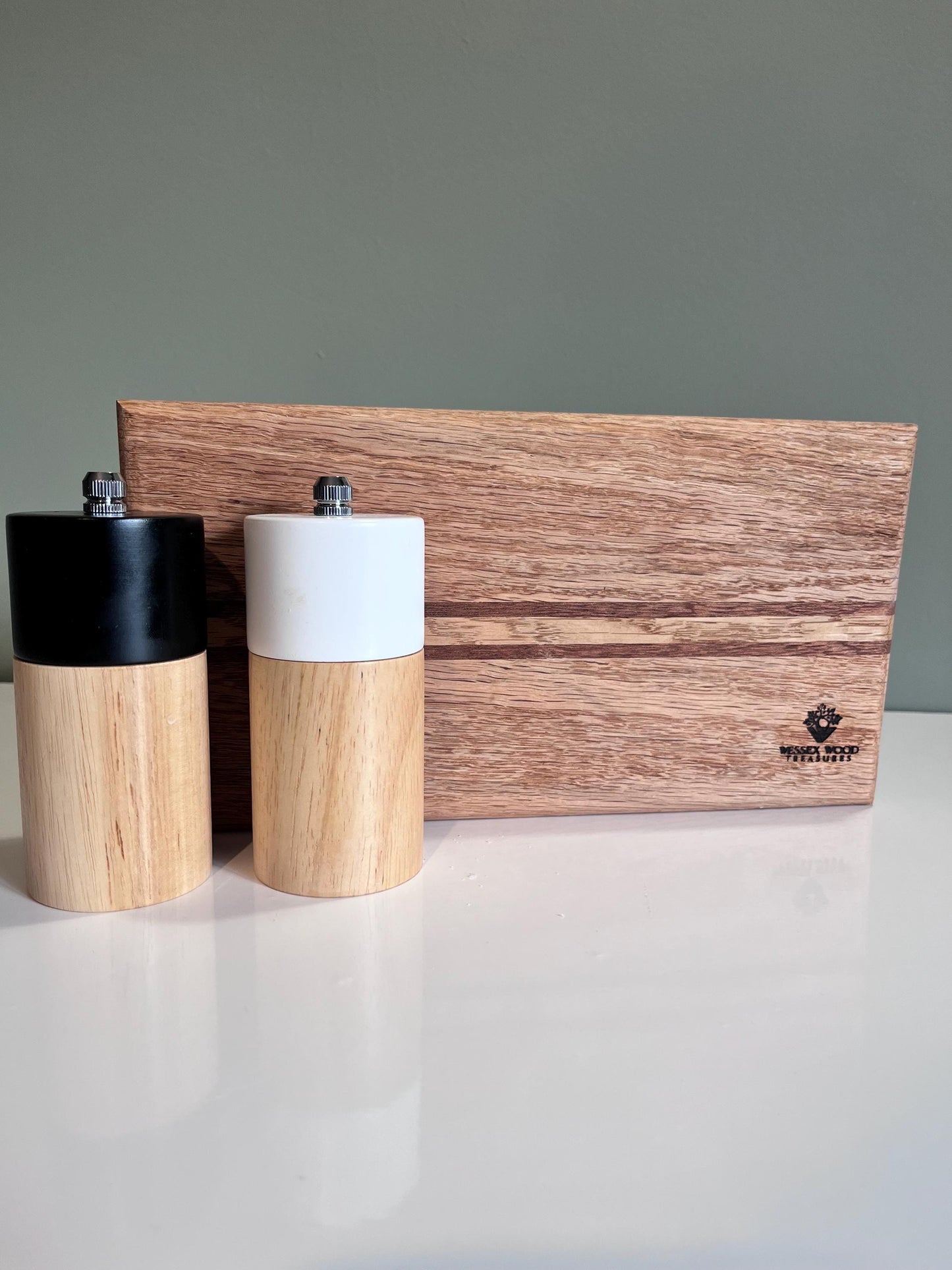 Handmade Bespoke cheese board, compact Oak and Sapele chopping board, contrast cutting block, unique stylish bread board