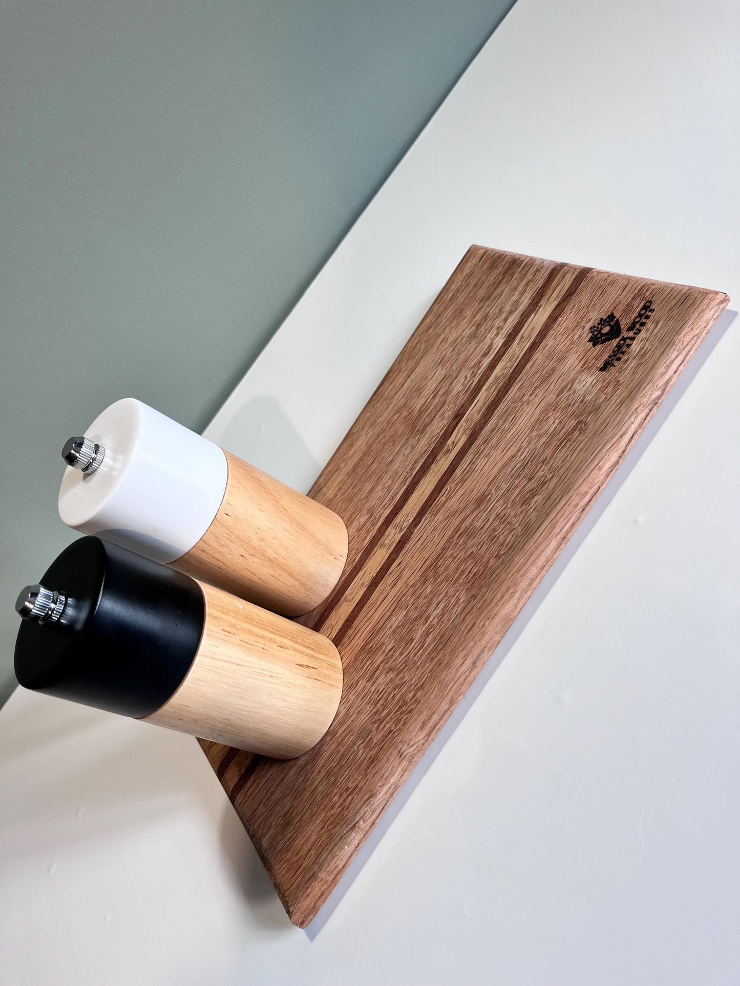 Handmade Bespoke cheese board, compact Oak and Sapele chopping board, contrast cutting block, unique stylish bread board