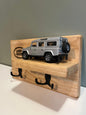 Handmade Ash Key Coat Shelf with Land Rover Defender 110 Model – Rustic Wall Rack (Copy)