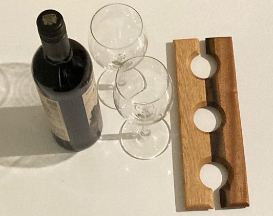 sapele, oak and wenge hardwood wine caddy