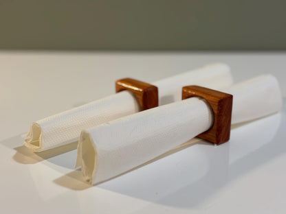 Bespoke Handmade Sapele Wooden Napkin Rings - Custom Dinner Party & Wedding Table Decor - Elegant Hardwood Napkin Holders