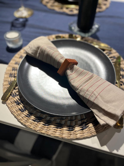 Bespoke Handmade Sapele Wooden Napkin Rings - Custom Dinner Party & Wedding Table Decor - Elegant Hardwood Napkin Holders