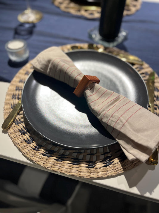 Bespoke Handmade Sapele Wooden Napkin Rings - Custom Dinner Party & Wedding Table Decor - Elegant Hardwood Napkin Holders