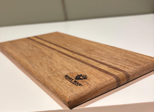 Handmade Bespoke cheese board, compact Oak and Sapele chopping board, contrast cutting block, unique stylish bread board