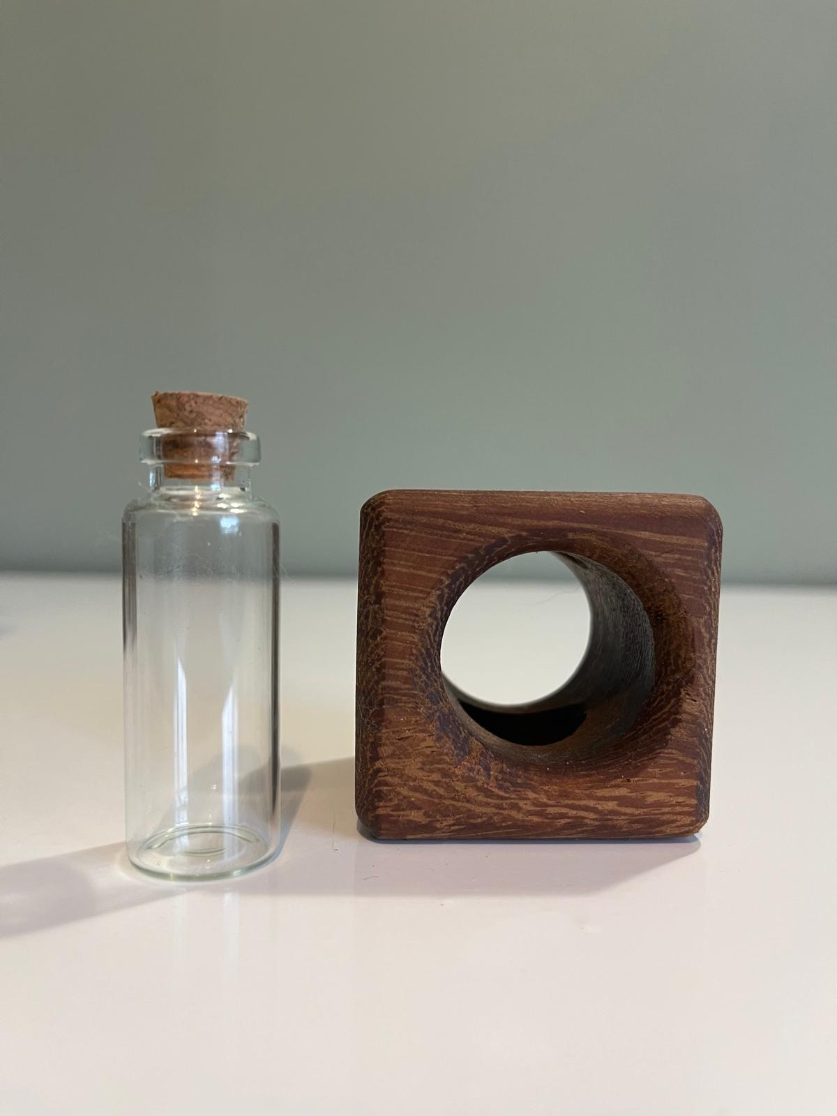 Handmade Iroko Propagator Vase – Solid Wood, Natural Beeswax Finish, 5cm Square